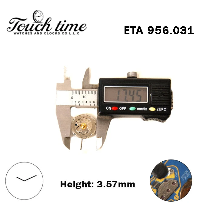 ETA 956.031-GUCCI-1 -Swiss Quartz Movement-H:3.57mm-Without Disk -2 Hands. thumbnail 4