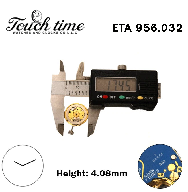 ETA 956.032 -GUCCI-1-Swiss Quartz Movement-H:4.08mm-Without Disk -2 Hands. thumbnail 4