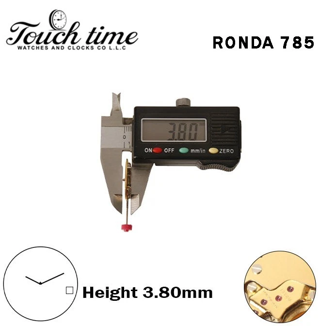 RONDA 785 - Horizontal - حركة سويسرية - 2 عقارب - أبيض قرص عند4 - H: 3.80mm - ذهبي Circuit thumbnail 3