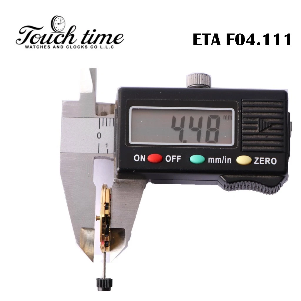 ETA F04.111 Swiss Quartz Movement, Black Date Disk at 4, Height 3, 3 Jewels. thumbnail 3