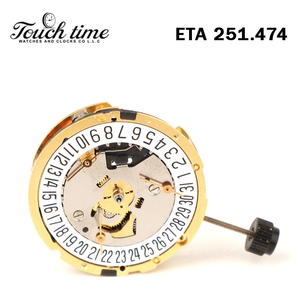 ETA 251.474 حركة سويسرية - Chronograph - أبيض قرص عند 6-3 Couner - الارتفاع: 6.61mm thumbnail 6