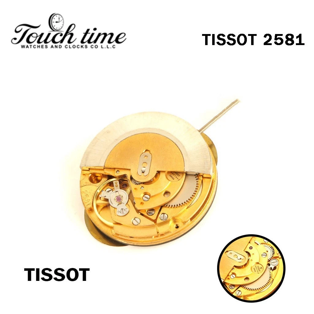 TISSOT 2581- Swiss Automatic Movement-White Date Disk-Gold.