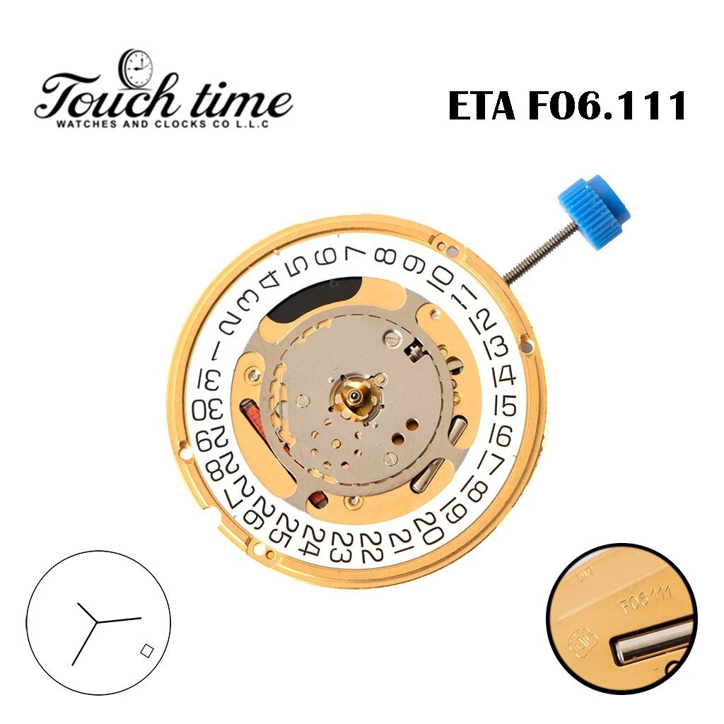ETA F06.111 Swiss Quartz Movement, White Date Disk at 4, 3 Hands, Height 3(4.48) thumbnail 3