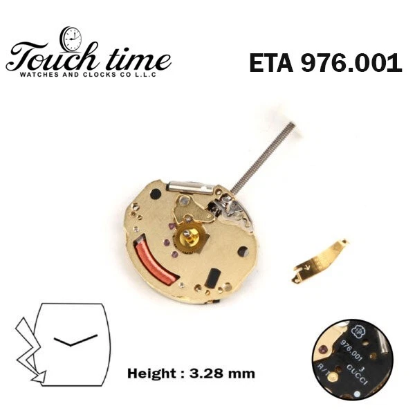 ETA 976.001 GUCCI-3 Swiss Watch Movement-2Hands- Decoration- Height:3.28mm. thumbnail 2