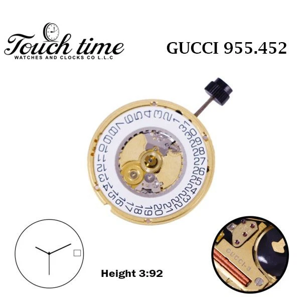 ETA 955.452 GUCCI-3 Swiss Watch Movement-3Hands- White Date Disk at 3-H:3.92. thumbnail 2