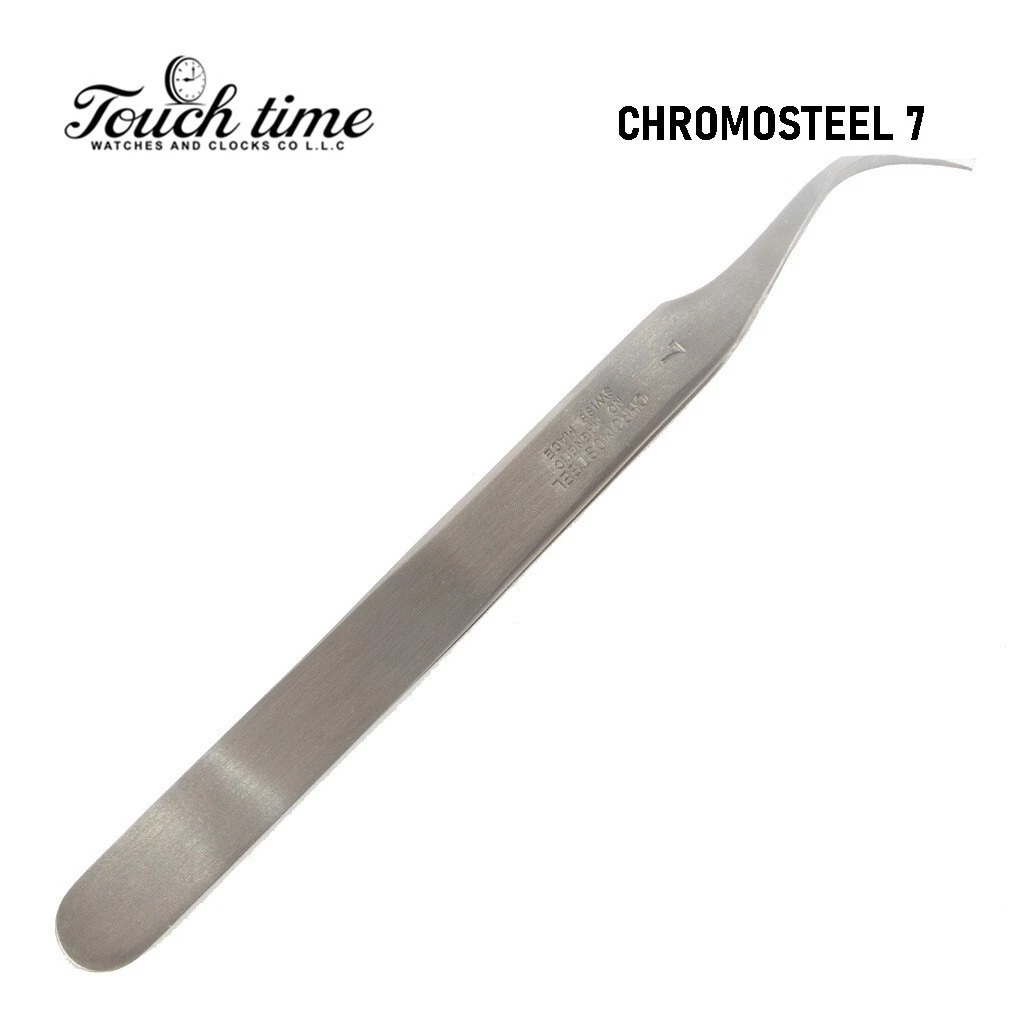 No.7 Tweezer Original ESA Swiss Curved and Extra-Fine, Chromosteel No Magnetic.