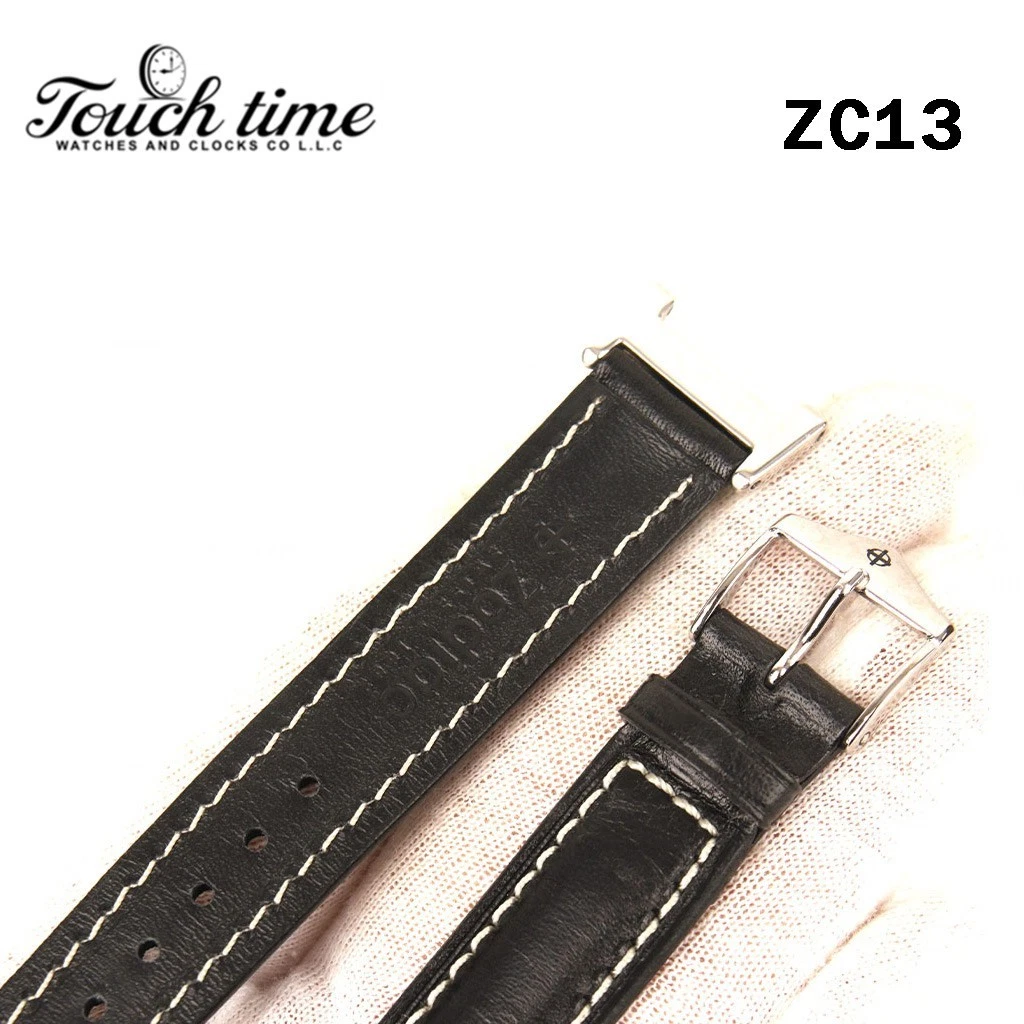 Zodiac 16mm Black Leather Strap – Genuine Leather with Stainless Steel Buckle #ZC13 thumbnail 5