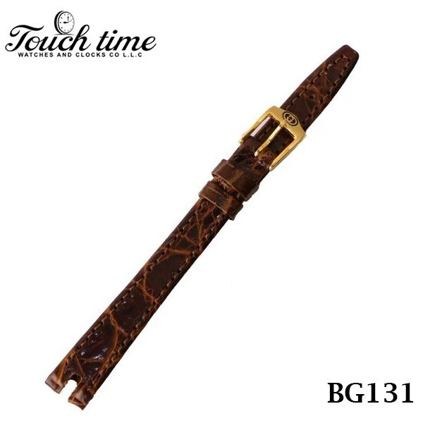 2000L GUCCI Swiss Leather Band-10MM Brown Strep-With 8MM Gucci Buckle #BG131