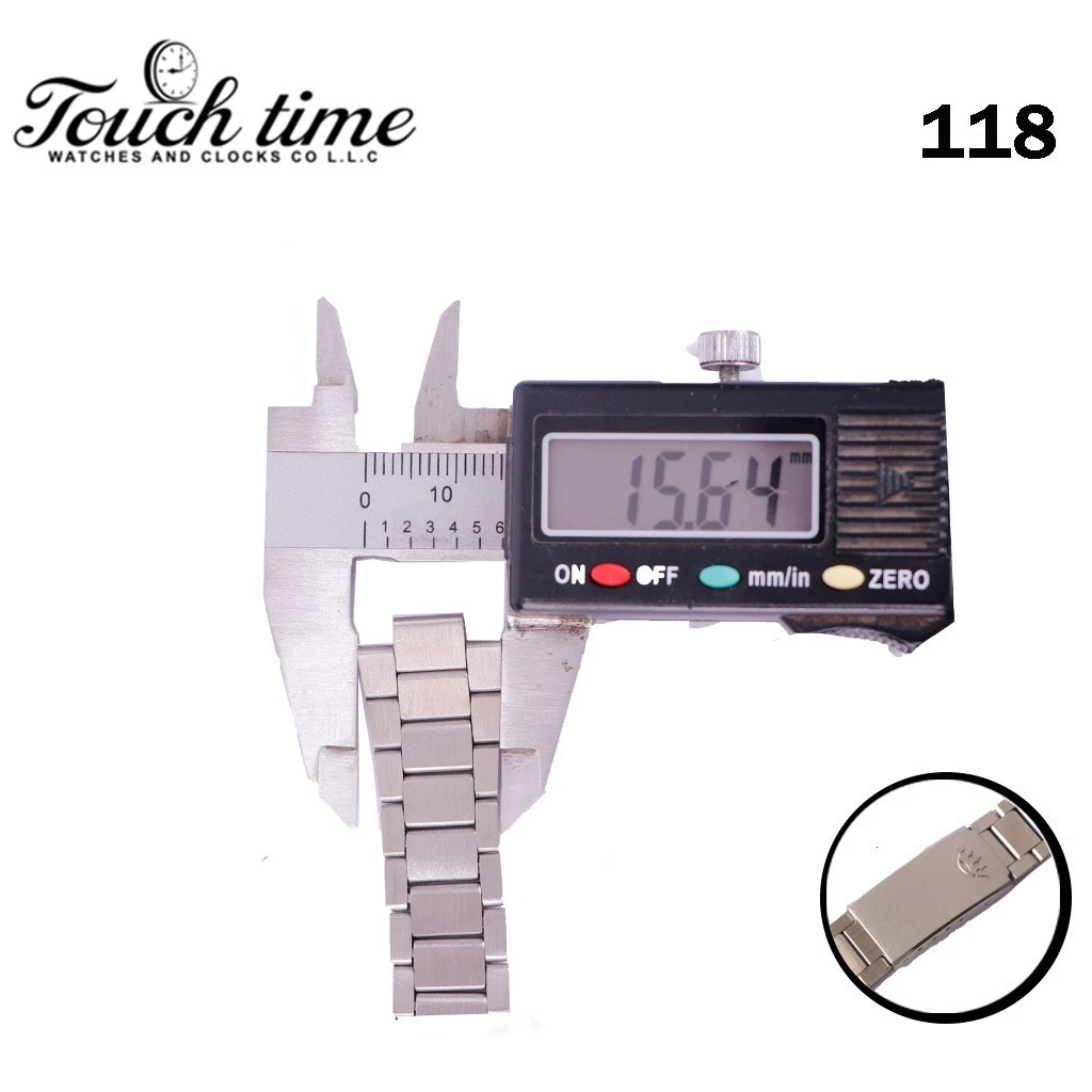 Original MOLBOT Metal Swiss band Bracelet -Size: 16mm-Silver Color #118. thumbnail 4
