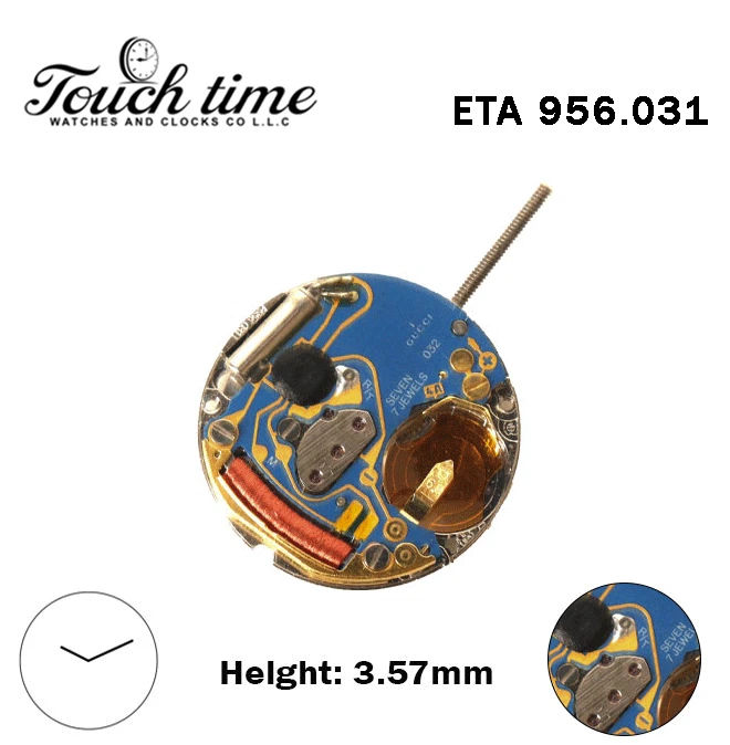 ETA 956.031-GUCCI-1 -Swiss Quartz Movement-H:3.57mm-Without Disk -2 Hands.