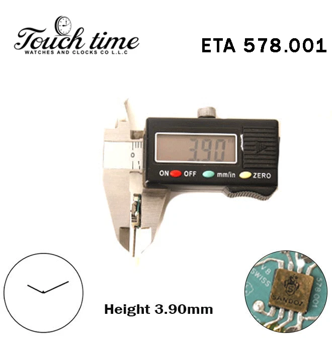 ETA 578.001-Swiss Quartz Movement-H:3.90mm-Without Disk -2 Hands. thumbnail 3