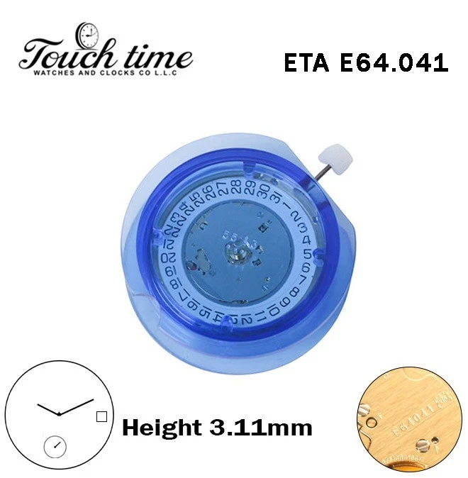 ETA E64.041-Quartz Movement-White Disk At 3-Height:3.11mm-Small Second-2 Hands. thumbnail 5