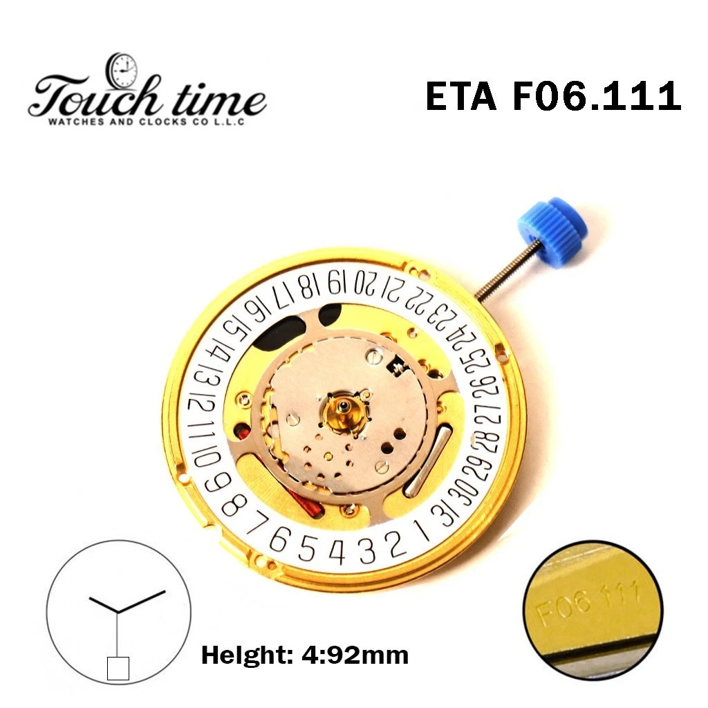 ETA F06.111-Quartz Movement-Height:4.92mm-White Date Disk At 6-3 Hands thumbnail 2