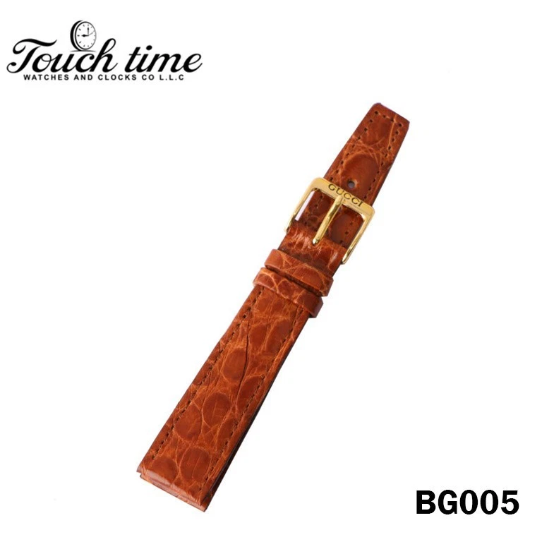 GUCCI Swiss Leather Band-17mm Camel Strep-With 14mm Gucci Buckle #BG005. thumbnail 2