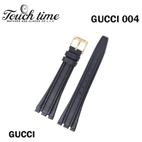 GUCCI 9400M Swiss Leather Band-22MM Black Strep-With 14mm Gucci Buckle #BG004
