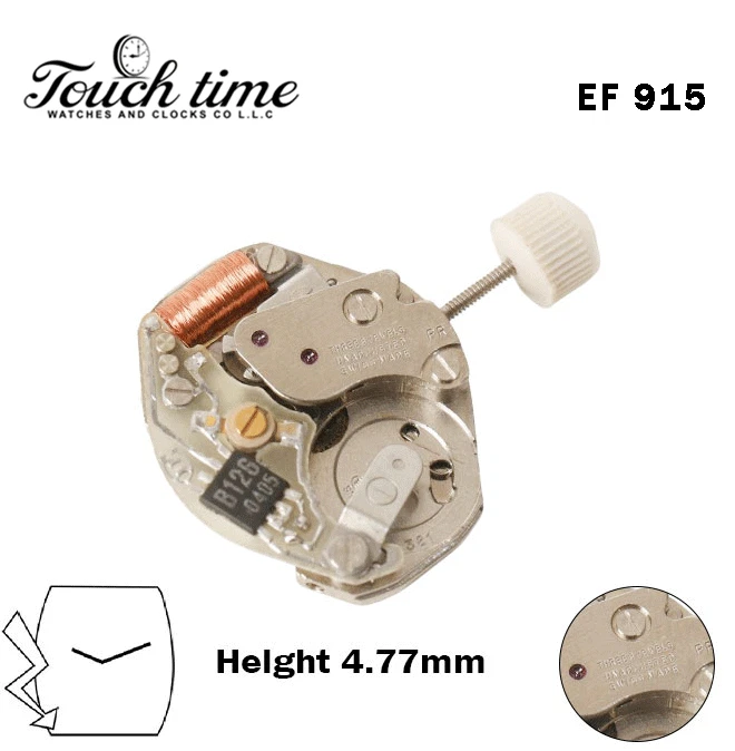 EF 915-Swiss Quartz Movement-Height:4.77mm-Without Disk-2 Hands
