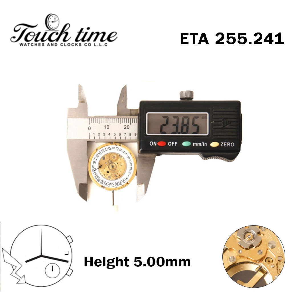 ETA 255.241 - حركة كوارتز - H: 5.00mm - Without Hour Wheel - أبيض قرص عند 3-3 عقارب thumbnail 4