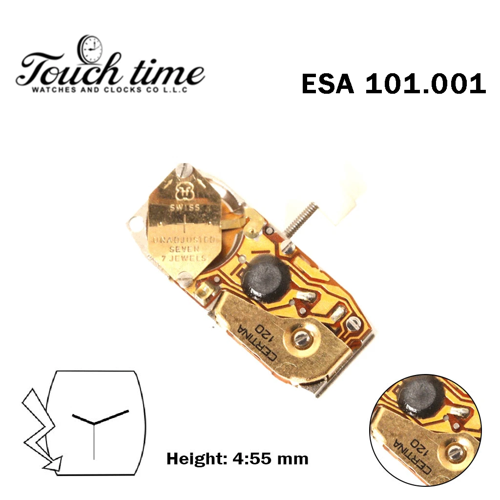 ESA 101.001-CERTINA 120 Swiss Quartz Movement-Height:4.55mm-3 Hands-Without Disk