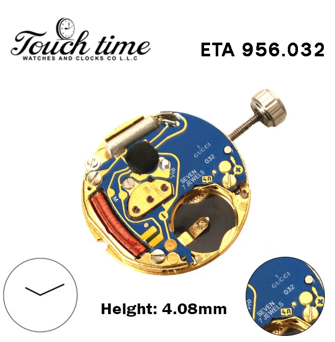 ETA 956.032 -GUCCI-1-Swiss Quartz Movement-H:4.08mm-Without Disk -2 Hands.