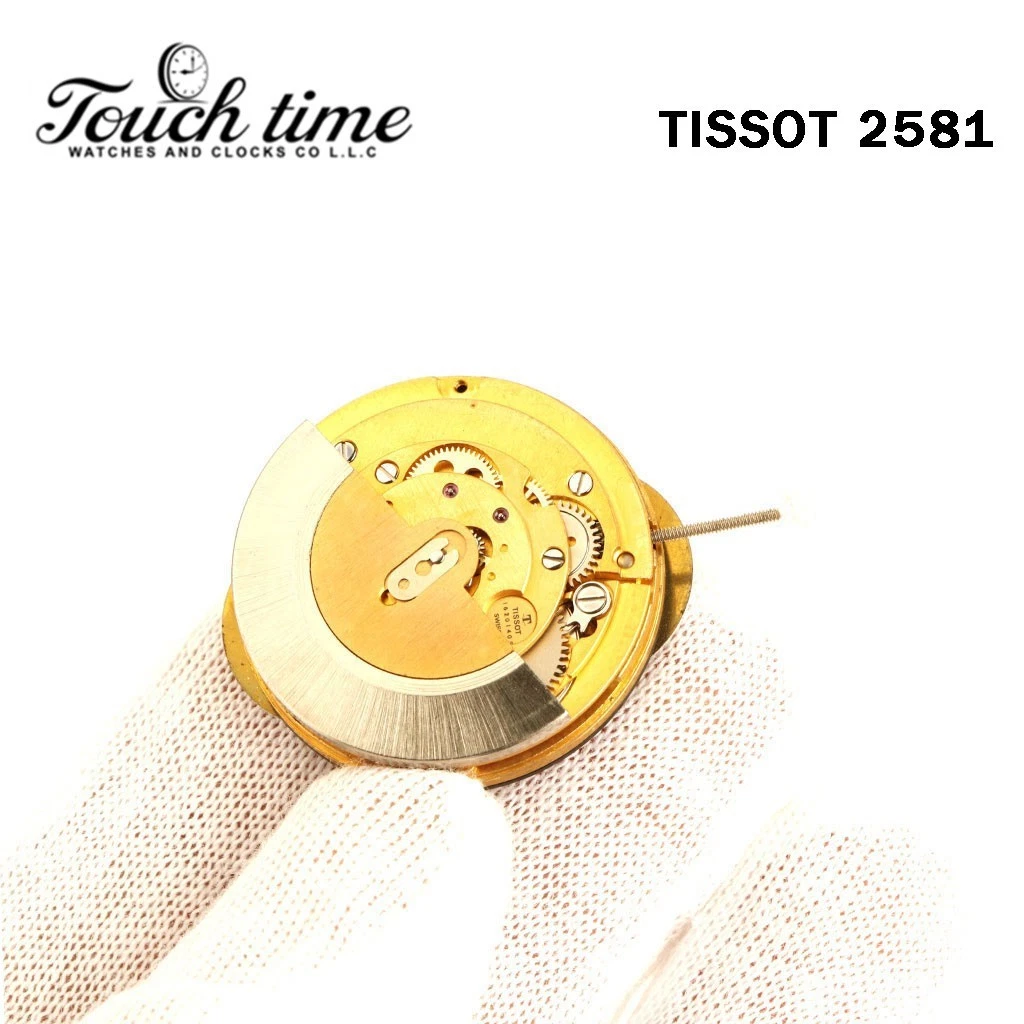 TISSOT 2581 - حركة أوتوماتيك سويسرية - أبيض قرص التاريخ - ذهبي. thumbnail 4