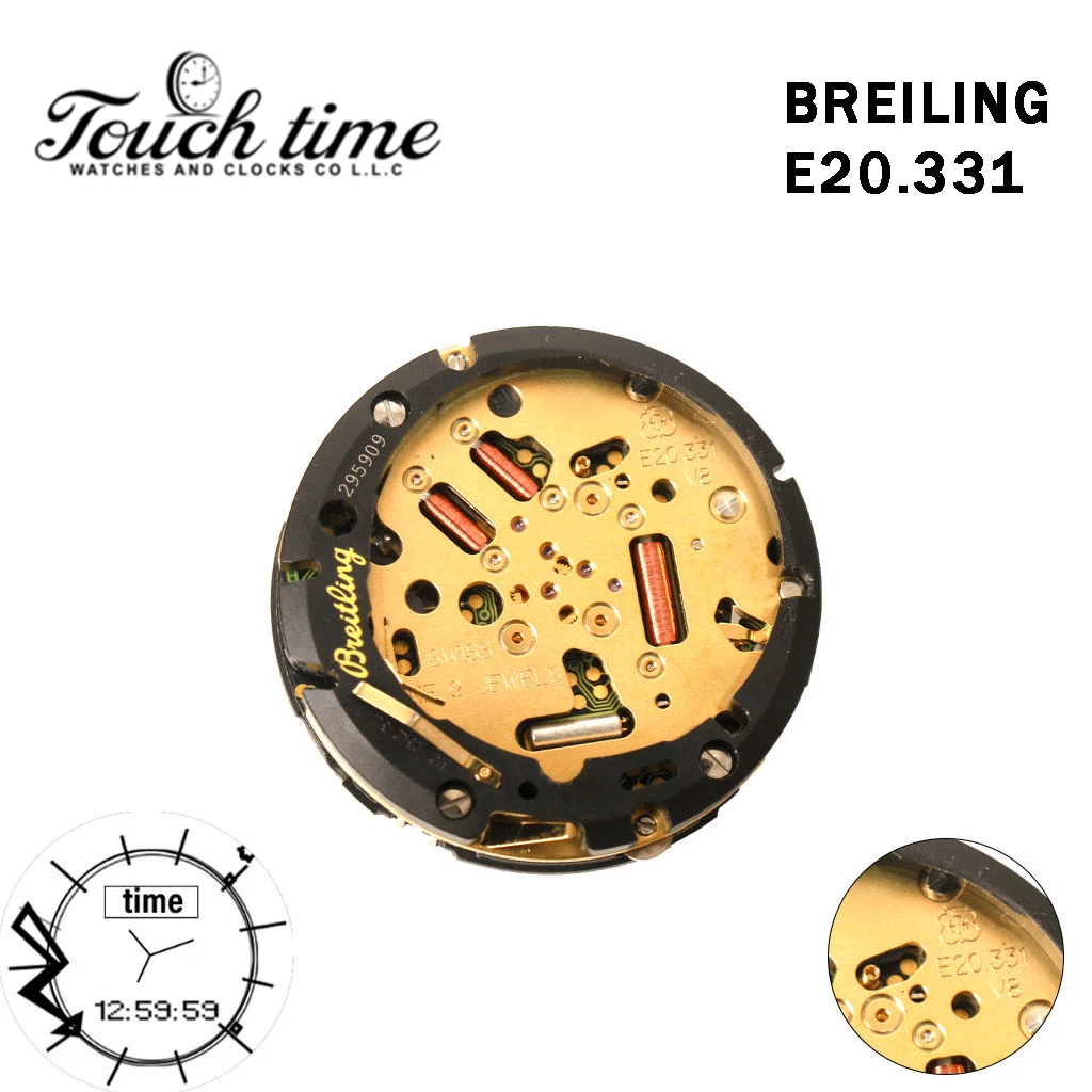 ETA E10.331 Swiss Made - For BREITLING Analog/Digital Movement-Without Backlight Function, Alarm Altitude Indicator-Without Stem.