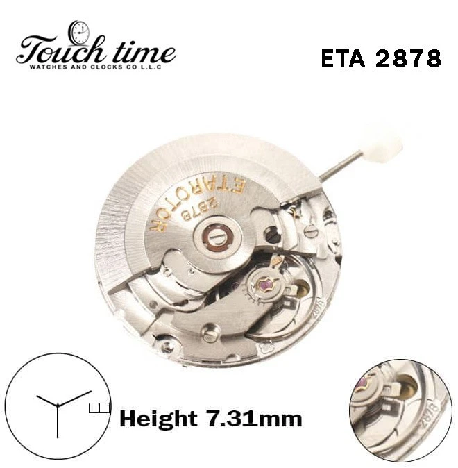 ETA 2878-Swiss Quartz Movement-White Date& Day Disk At 3-Height:7.21mm-3 Hands thumbnail 5