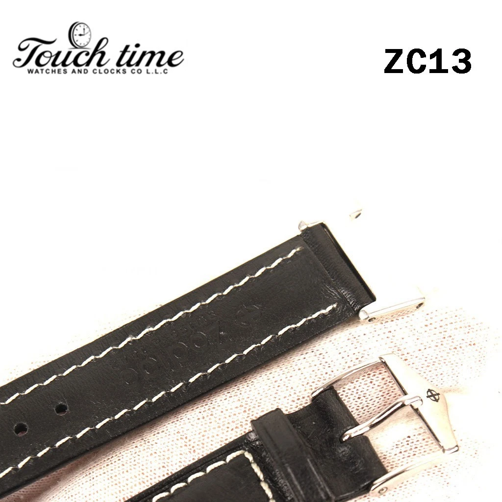 Zodiac 16mm Black Leather Strap – Genuine Leather with Stainless Steel Buckle #ZC13 thumbnail 6