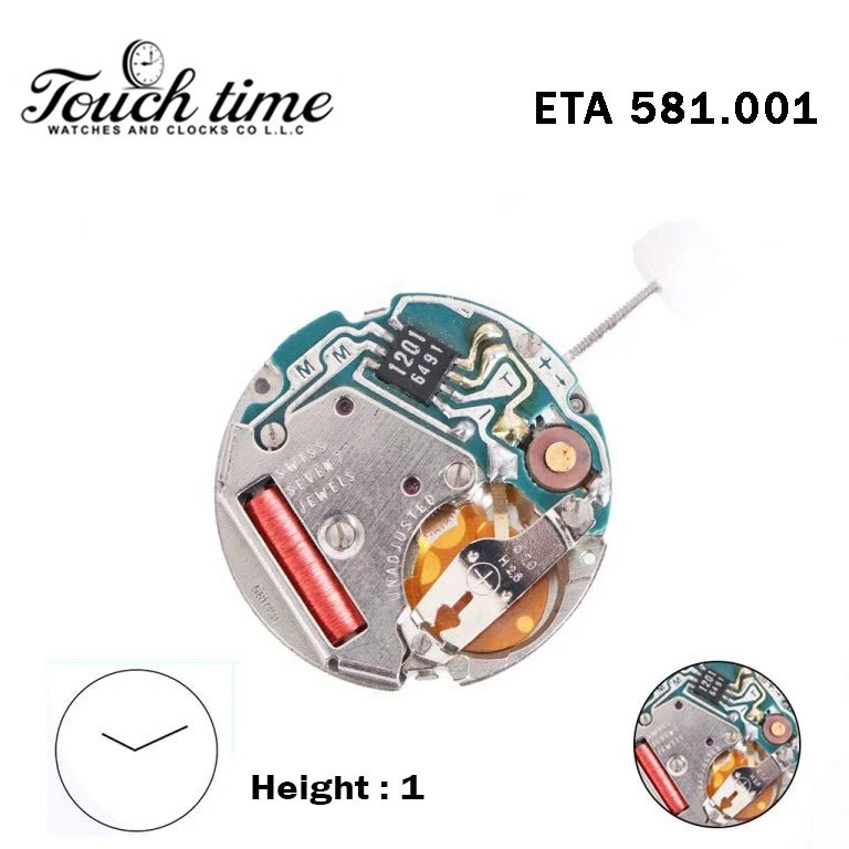 ETA 581.001-Swiss Movement-Height:1-Small Second-Without Disk-2 Hands