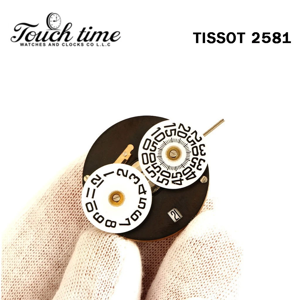 TISSOT 2581 - حركة أوتوماتيك سويسرية - أبيض قرص التاريخ - ذهبي. thumbnail 8
