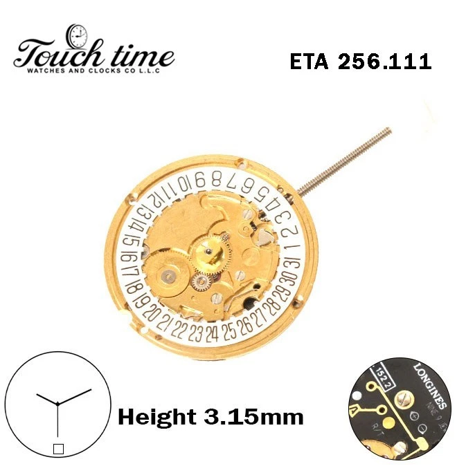 ETA 256.111 LONGINES-Quartz Movement-White Disk At 6-Height:3.15mm-3 Hands. thumbnail 2