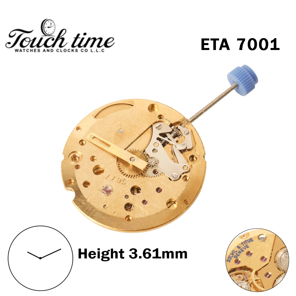 ETA 7001 - Solovil و Titus Geneve - حركة كوارتز سويسرية - Without قرص - 2 عقارب. thumbnail 2